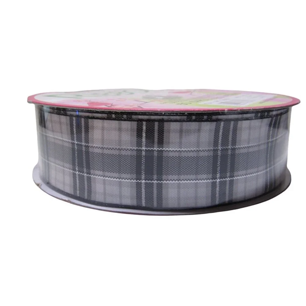 Wire Edged Ribbon Plaid Gift Wrapping 1.5